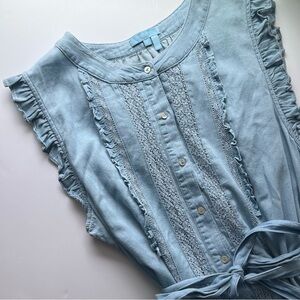 NWT Light Denim Cottagecore Draper James RSVP Dress with Shell Buttons